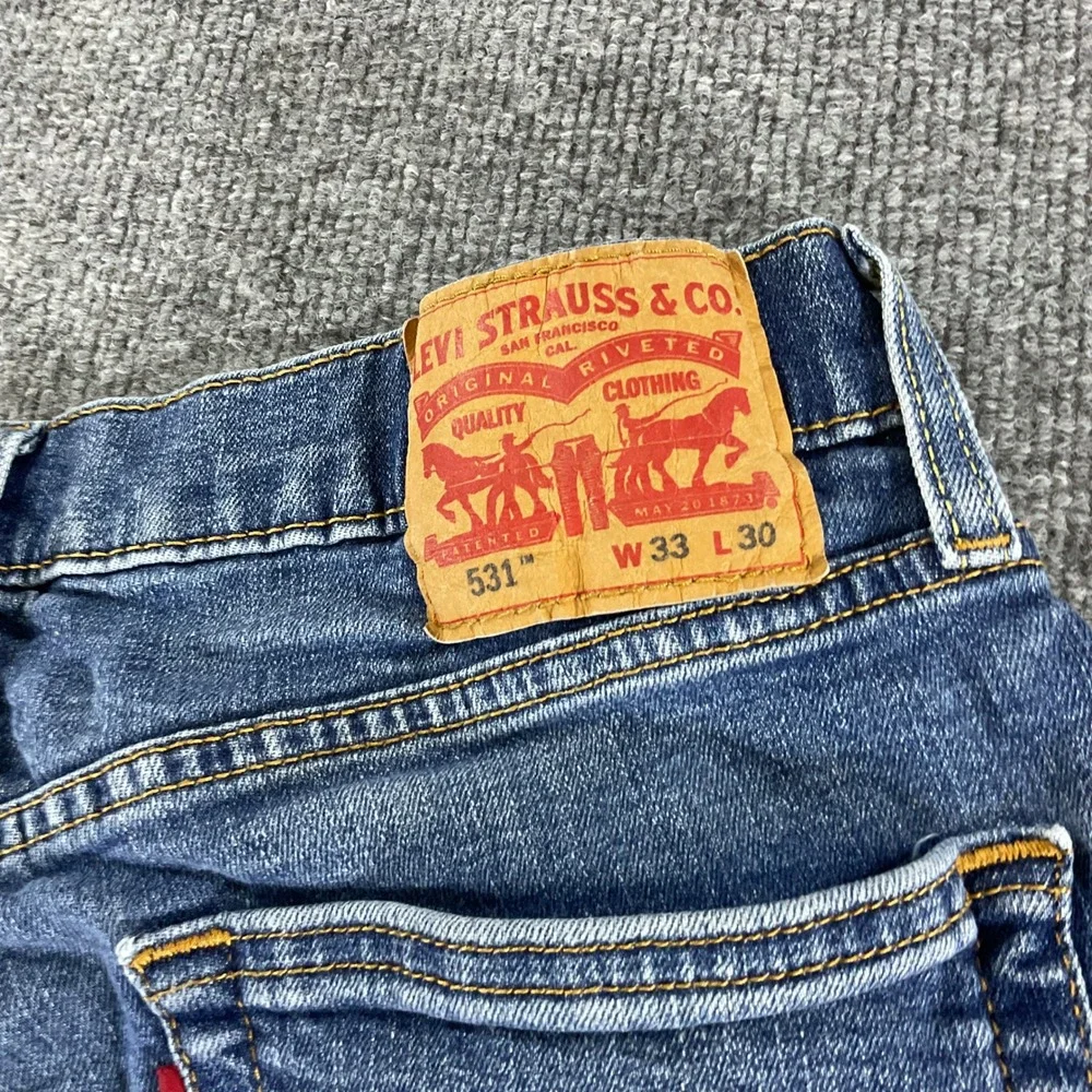 Levis 531 Athletic Slim Jeans Mens 33x30 Blue Stretch Denim Tapered Pants